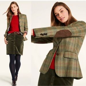 Brooks Brothers Lambswool Plaid equestrian riding Jacket blazer elbow patch 4
